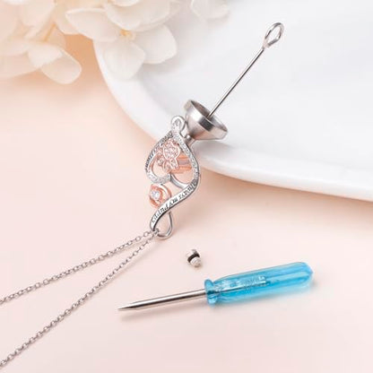 925 Silver Paw Print Pet Urn Necklace Cremation Memorial Pendant Jewelry | Pet Loss Keepsake Necklace Complete With Filling Kit,Sympathy Gift For Dog Cat Owners Grief Commemoration & Pet Tribute