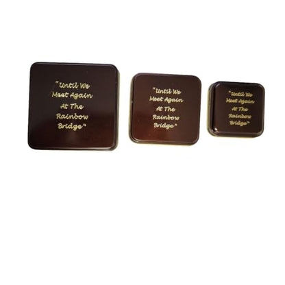 Rainbow Bridge Cremation Urn Tins Set - Small, Medium, Large - Nesting Memorial Containers with Gold Paw Prints and Ivy Design - Pet Ashes and Keepsakes
