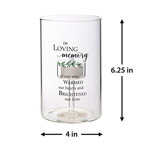 Lillian Rose In Loving Memory Glass Memorial Tea Light Holder