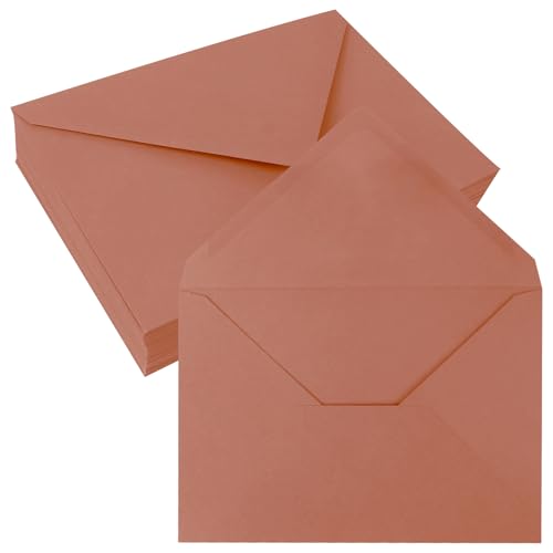 50 Pack 4x6 Envelopes, Orange A4 Gummed Envelopes | 4.3"X6.3" Fits 4x6 Cards, 100 lb/150 gsm Paper, Moisture-Seal, Smooth Printing, for Invitations, Photos, Crafts & More - color: Dark Orange, size: 4x6