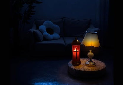 Cemetery Memorial Lights for Loved Ones - Grave Decor with Cross Candle Lights - style: Light B1