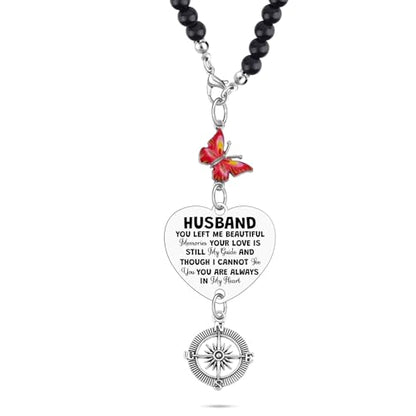 Heigebi Sympathy Gifts for Loss of Husband Car Rearview Mirror Accessories in Memory of Husband Rearview Mirror Car Charm Hanging Charm Sympathy Gift for Women Loss of Husbands Remembrance Keepsake