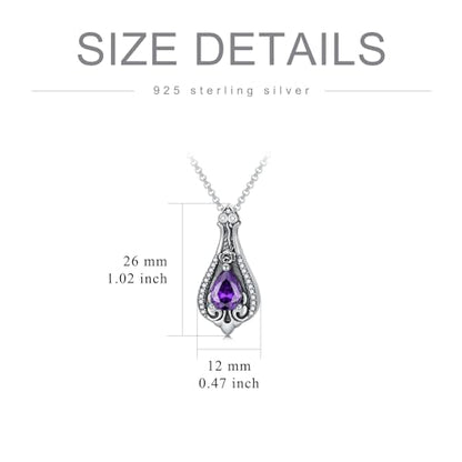 Rose & Daisy Urn Necklace - Sterling Silver Cremation Keepsake Memorial Jewelry - style: Rose Urn Teardrop
