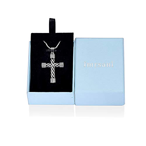 Imrsanl Cremation Jewelry for Ashes Cross Memorial Urn Necklace Pendant Keepsake Religious Cross Ashes Jewelry - color: Silver-2