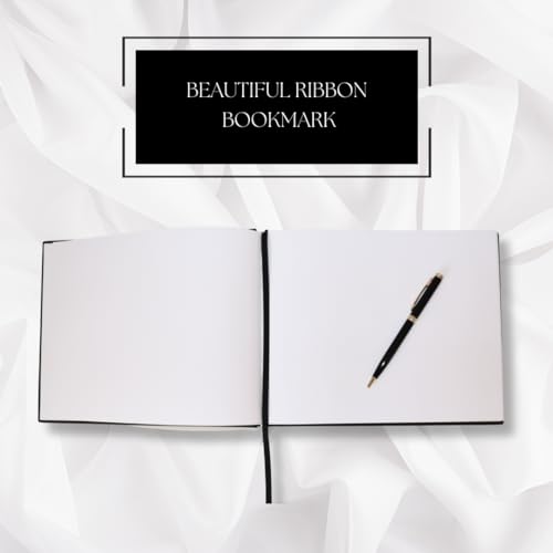 Wedding Guest Book with Pen | Elegant Black Linen Guest Book for Wedding Reception, Celebration of Life, Memorial Service, Funeral, Baby Shower | 100 Blank Pages | Designed to preserve a lifetime of memories