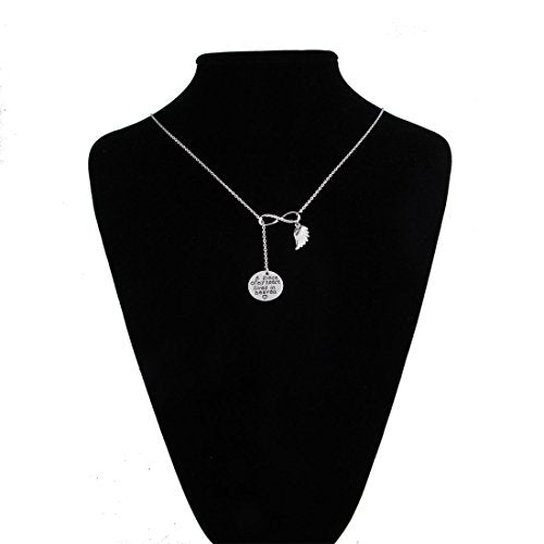 Memorial Jewelry Sympathy Gift A Piece of My Heart Lives In Heaven Lariat Y Necklace Loss Jewelry Gift - color: Y neckalce