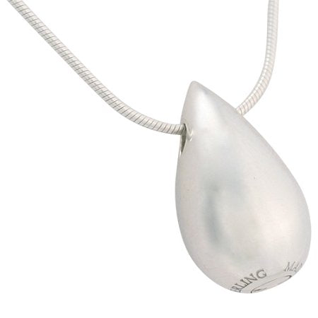 Teardrop Pendant and Necklace for Ashes, Sterling Silver, Cremation Jewelry for Ashes - color: Silver