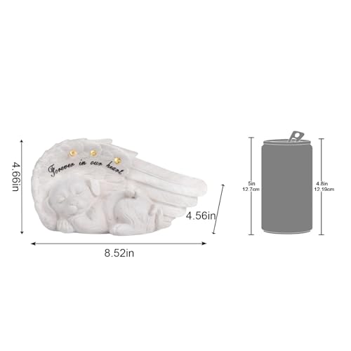 NEWDREAM Solar Dog Pet Memorial Statue,Pet Loss Gifts, The Angel Dog Statue Commemorates,Pet Loss Sympathy Remembrancecat with Solar Light Outdoor Dog Memorial Gifts, Dog Angel Wings Visit the Store