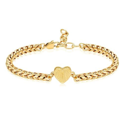 zeqingjw Heart Urn Bracelet for Ashes for Women Stainless Steel Cremation Bangle Jewelry Adjustable Keepsake Memorial Bracelet Loved Ones Ashes Holder Keepsake - color: Gold