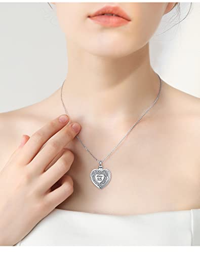 Yearace Urn Necklace for Ashes Sterling Silver Filigree Locket Necklace that Holds Pictures Heart Keepsake Memorial Necklace Cremation Jewelry for Ashes for Women Men - style: Filigree Flower Urn Necklace