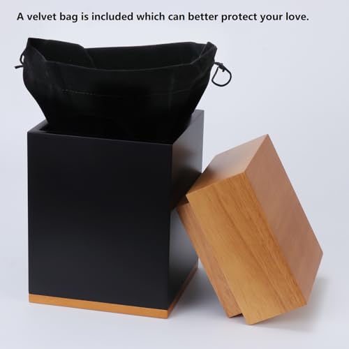 Wood Cremation Urns for Human Ashes Adult Male or Female | Funeral Memorial Urns with Velvet Bag,Wooden Urns Box and Casket for Men Women,Burial Urn for Adults Up to 250 IBS - size: Large,250lbs Wooden Box
