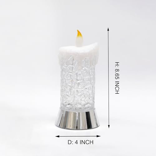 8.65" Lighted Acrylic Flameless LED Candles Swirling Glitter Globe - size: 8.65" Flameless Candles Figurine
