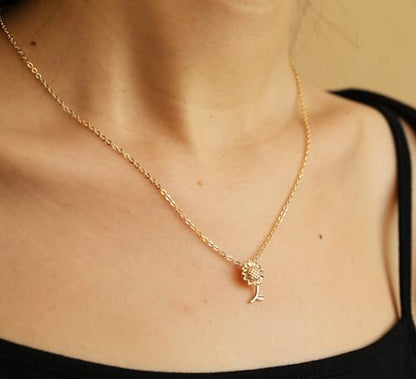 RZKING Golden Necklace for Women, Gifts for Best Friend Sister Mom Daughter - style: Sunflower