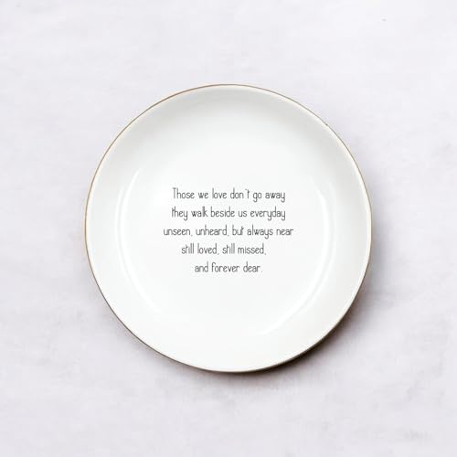Customized Circle Ring Dish, White Ceramic Memory Dish, Trinket Storage For Sympathy, Grief Gift, Friendship Family, Pet Sympathy - Those We Love Don't Go Away - color: Sympathy 2