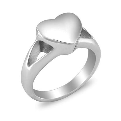 Simple Heart Cremation Urn Ring for Ashes Hold Loved Ones Ashes Memorial Jewelry for Funeral Keepsake Gift - color: 9#
