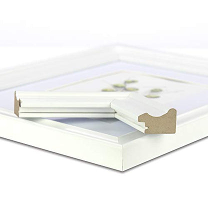 8x10 Picture Frames White, Display Picture 5x7 with Mat, Wooden Photo Frame for Table Top and Wall Mounting, 2 Pack - color: White, size: 8x10-2P