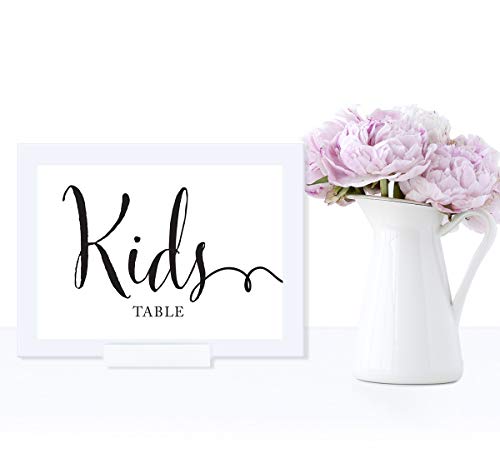 Andaz Press Wedding Framed Party Signs, Formal Black and White, 5x7-inch, Kids Table Sign, 1-Pack, Includes Frame - color: Activity Kids Table