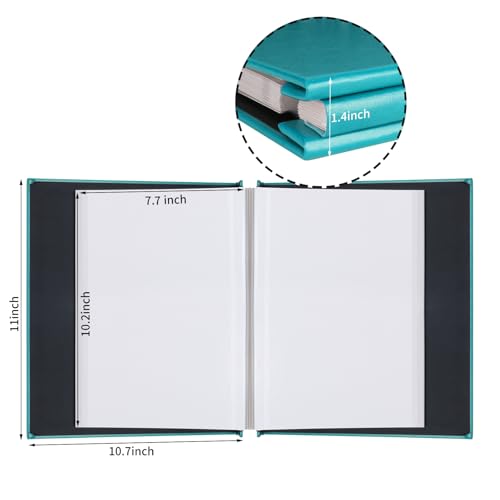 Inspirational Leather Photo Album - Magnetic Self-Stick Family Memory Book | DIY Scrapbook Holds 3x5, 4x6, 5x7, 6x8 Pictures, Motivational Scrapbook Journal for Couples, Graduation & Life Journey Gifts - color: light blue-always remember