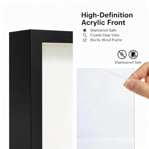 3 Pcs 8x10 Inch Shadow Box Frames Acrylic,Shadow Box Frame Display Cases,Cases for Pressed Flowers Keepsakes Tickets Photos (Black) - color: Black