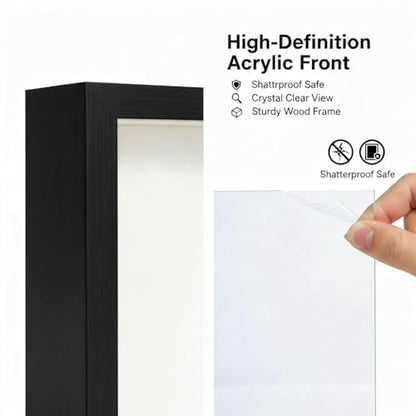 3 Pcs 8x10 Inch Shadow Box Frames Acrylic,Shadow Box Frame Display Cases,Cases for Pressed Flowers Keepsakes Tickets Photos (Black) - color: Black