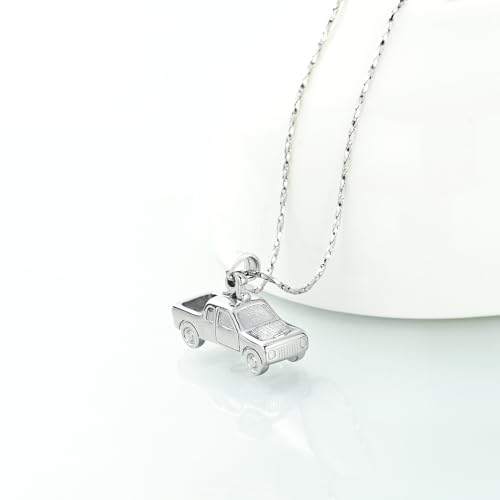 Imrsanl Cremation Jewelry Pick Up Truck Urn Necklace | Memorial Pendant Keepsake, Ashes Necklace for Men Women, Loved Ones Ash Holder - color: Customize