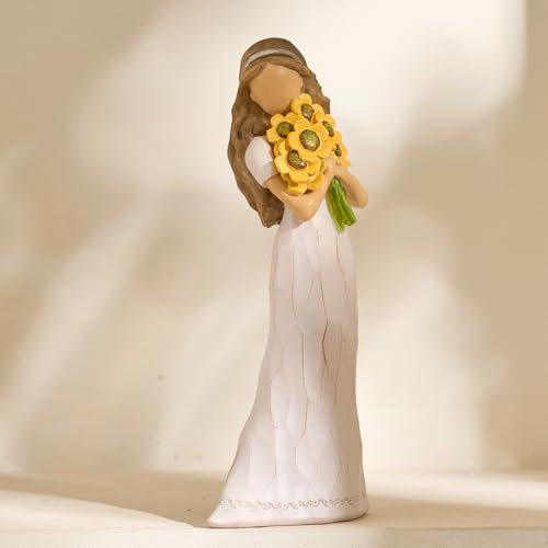 NAN ZAI NAN FANG Encouragement Gifts for Women Friends Daughter Kids | Inspirational Support Sunflower Gifts for Women Birthday 6.7" Resin Sculpted Hand-Painted Figurines Home Decor - style: Encouragement