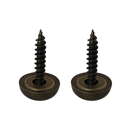 8pcs Pure Brass Decorative Screws with Caps Used as Mirror Screw Mirror Fixing Screws Cover Self-Tapping Screws (15mm, Bronze) - size: 15mm x [Length] x [Pitch]