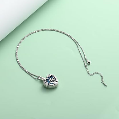 Yinplsmemory Pet Urn Necklace Pendant Jewelry for Dog Cat Memorial Crystal Heart Cremation Jewelry with Paw Print Ashes Keepsake Funeral Jewelry - color: Silver-purple