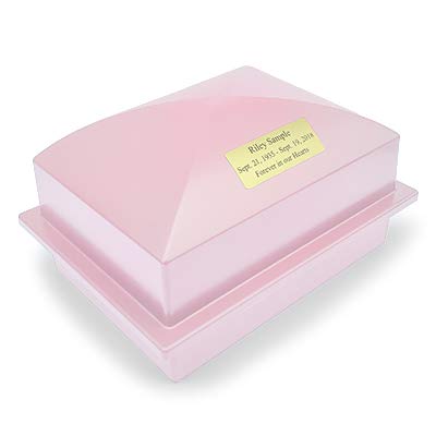 Urn Vault, Regent, Pink with Nameplate - color: Pink with Nameplate, size: Medium