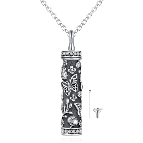Flower Cute Animal Sterling Silver Pendant Urn Ashes Necklace for Women BF0709 - color: C *A Butterfly