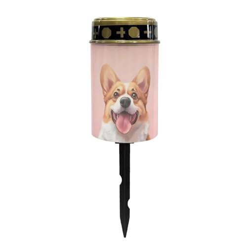 Sweet Corgi Personalized Solar Outdoor Lights for Dog Pet Memorial Solar Lights Warterproof Cemetery Decorations for Grave Automatic Solar Light Sympathy Gifts - color: Sweet Corgi