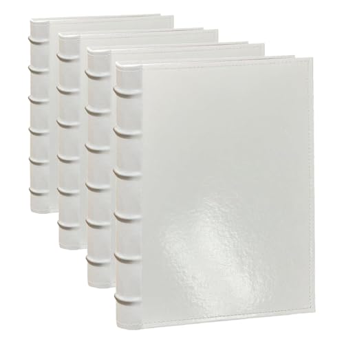 Pioneer Photo Albums Sewn Bonded Leather Cover Photo Album 300 Pockets Hold 4x6 Photos, White (Pack of 4) - size: 2 x 9.25 x 14.125 inches (Pack of 4)