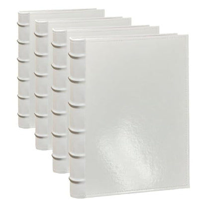 Pioneer Photo Albums Sewn Bonded Leather Cover Photo Album 300 Pockets Hold 4x6 Photos, White (Pack of 4) - size: 2 x 9.25 x 14.125 inches (Pack of 4)