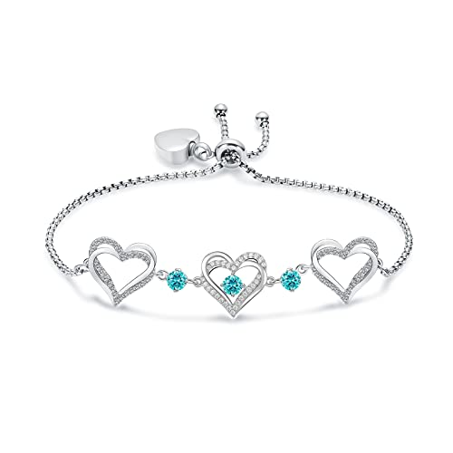 shajwo Heart Urn Bracelet for Ashes for Women - color: Silver-Light Blue