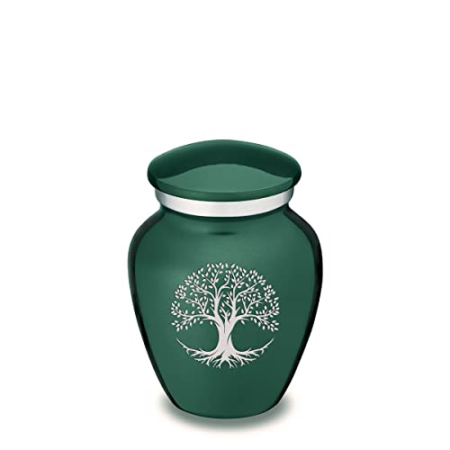 Embrace Keepsake Tree of Life Cremation Urns for Human Ashes I Green Funeral Urn for Men and Women I 3.5 lbs