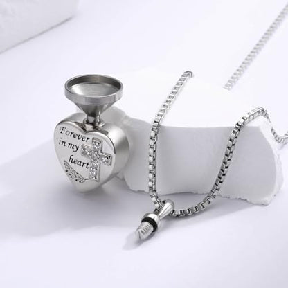 925 Sterling Silver Urn Charms for Ashes Bracelets for Women Cremation Gift | Urn Charms for Loved Ones, Memorial Keepsake Bead Pendant, Cremation Jewelry for Ashes - style: Necklace-Cross