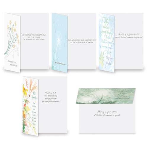 Current Condolences Card Set, Set of 40 | Mega Sympathy, 40 Count, 20 Designs, 5" x 7" Folded, Envelopes Included, Bulk Pack - style: Mega 1