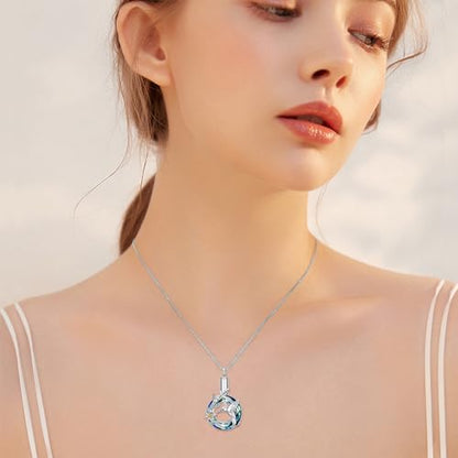 Urn Necklace for Women Sterling Silver Meaningful Memorial Jewelry | Paw Print/Butterfly/Dragonfly/Bird/Dolphin/Mountain/Tree of Life Urn Necklace for Ashes Cremation Keepsake Jewelry for Women - style: Crystal-Hummingbird