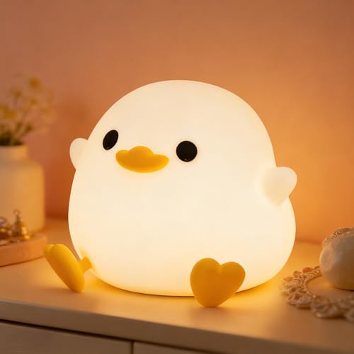 FAMIDUO Duck Night Light, Squishy Silicone Bedside Light for Baby Nursery | BPA-Free Silicone,Dimmable,20min Timer,Rechargeable Touch Light , Cute DoDo Ducky Lamp, Boys Girls Room Decor, Gift for Kids - color: Do Do Duck