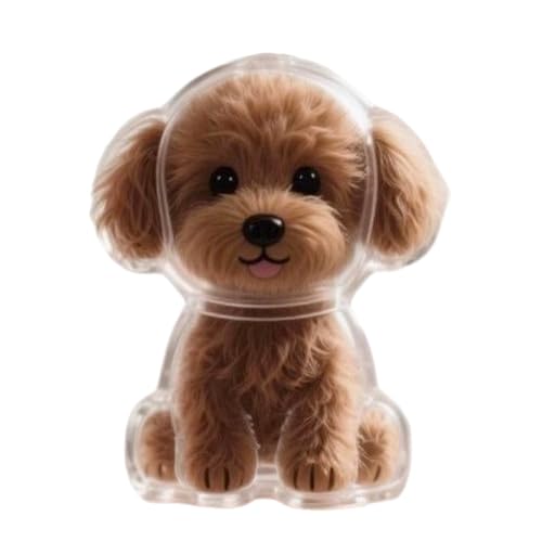 Pet Hair Keepsake Keychain Memorial Charm with Transparent Bottle for Collecting Dog Fur Portable - color: Teddy