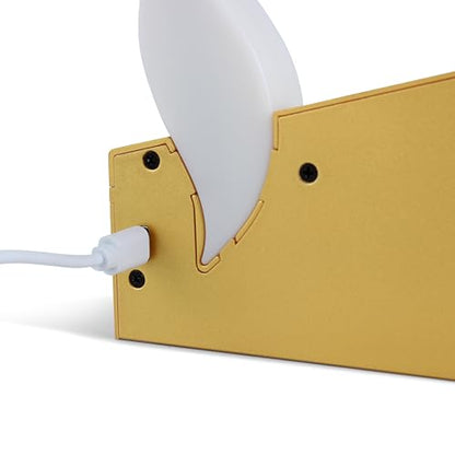 Zion Judaica Yom Kippur LED Yizkor Candle Memorial Lamp - Gold Tombstone in Loving Memory Star of David Dual Powered USB/Batteries Flameless Yahrzeit Candle - color: Metallic Gold