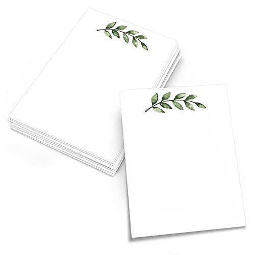 321Done Blank Notecards, Large 5x7, Set of 50, Greenery on White | Made in USA - Watercolor Leaves Note Cards for DIY Wedding Invitations, Programs, Showers, Table Numbers, Notes and Crafts - color: Greenery, White, size: 5x7, Vertical