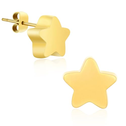 Small Star Urn Earrings for Ashes Cremation Earrings for Women Stainless Steel Cremation Jewelry Memorial Earring Keepsake Jewelry of Loved Ones with Fill Tool - color: Gold