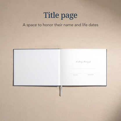 Kunitsa Co. Funeral Guest Book for Memorial Service – in Loving Memory (Navy Gray - Structured) - color: Navy Gray - Structured