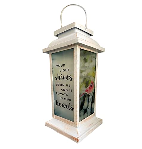 Enesco Izzy and Oliver Caring Cardinals Always in Our Hearts Garden Solar Powered Lantern, 12.6 Inch, Multicolor