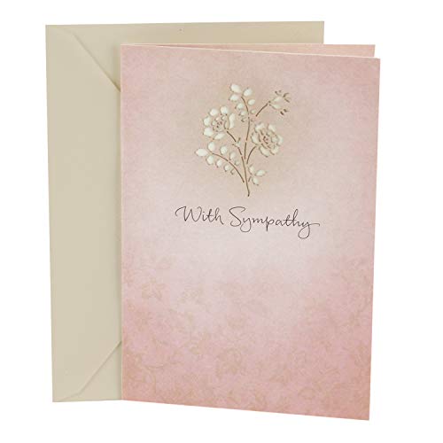 Hallmark Sympathy Greeting Card (Thoughts and Prayers Are With You) | Laser-cut Floral Design, Perfect for Expressing Condolences, Envelope Included, Card Measures 5 X 7.2 in - size: 5 inches x 7.2 inches