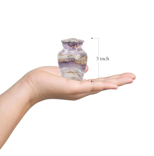 Purple Abstract Urn for Human Ashes - color: Rose Gold Serenity, size: 3 Inch - Pack of 1