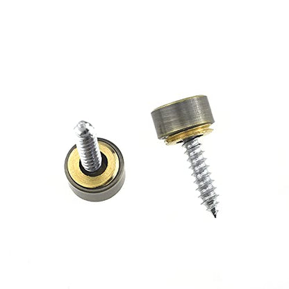 Hahiyo 10mm Diameter Mirror Screws Brushed Copper Material Solid Easy Install Brass Washer Decorative Caps Fasteners Nails Bronze 10 Pairs for Bathroom Mirrors Panels Kitchen Ceiling Arts Crafts - size: 10mm-10sets-Bronze