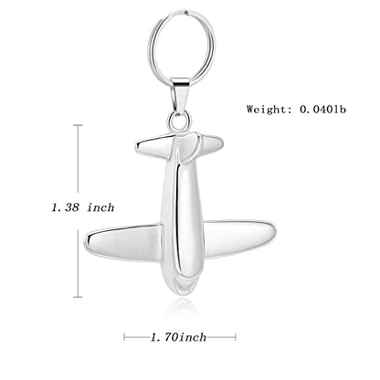 Minicremation Cremation Jewelry Urn Keychain for Ashes Airplane Memorial Urn Pendant for Human Pet's Keepsake Key Chain - color: Customize