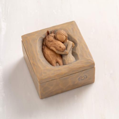 Willow Tree Quiet Strength, Sculpted Hand-Painted Keepsake Box | Pet-Themed Figure, Holds Small Treasures, Hidden Message Inside, Cast from a Susan Lordi Original Carving, Fitted Gift Box - style: Quiet Strength
